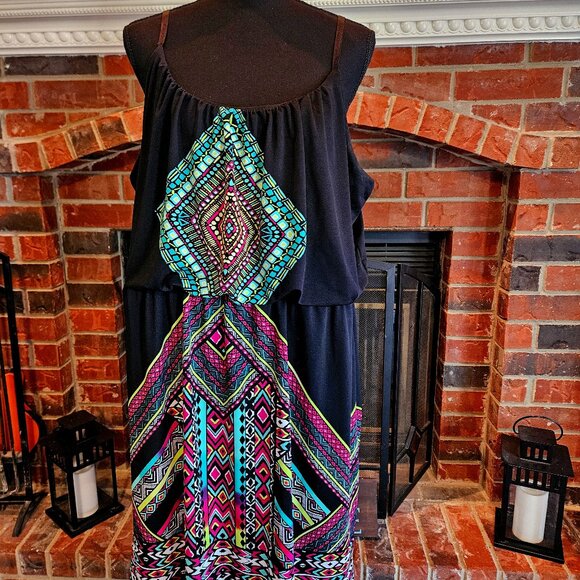 Maurices Dresses & Skirts - Maurices Tribal Print, Sleeveless Dress, Gathered Waist & Adjustable Straps. 2X